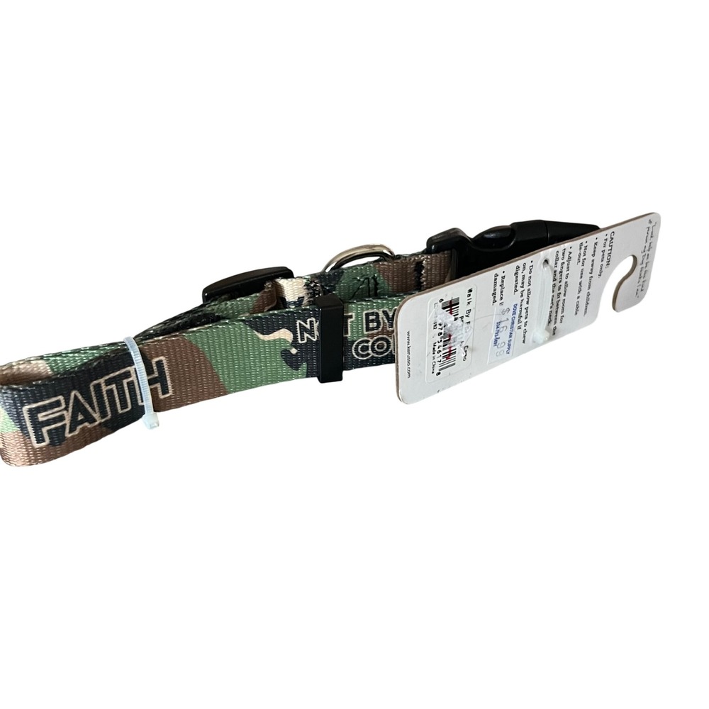 Kerusso Paws & Pray Walk by Faith Camo Pet Collar Adjustable L/XL‎ NWT